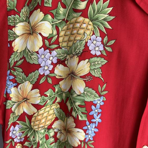 TOMMY HILFIGER Mens Red Casual Hawaiian Short Sleeve Button Up Shirt, L - Picture 5 of 5